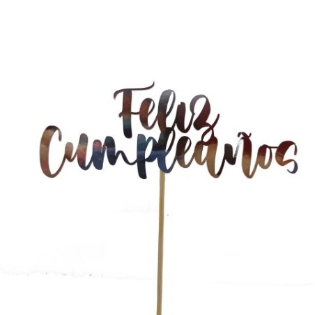 Topper tarta personalizado - Feliz cumple + Nombre