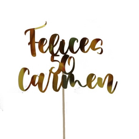 Topper tarta personalizable - felices nº + Nombre