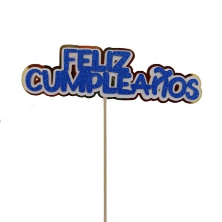 Topper tarta cumpleaños - Feliz cumpleaños 3 capas