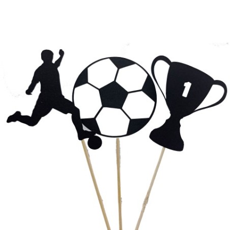 TOPPER 3 SILUETAS FUTBOL NEGRO
