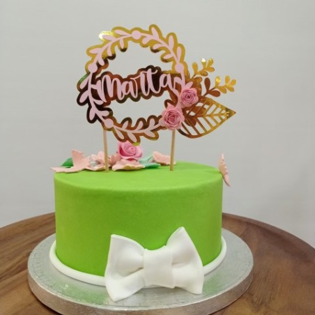 TOPPER CORONA NOMBRE FLORES