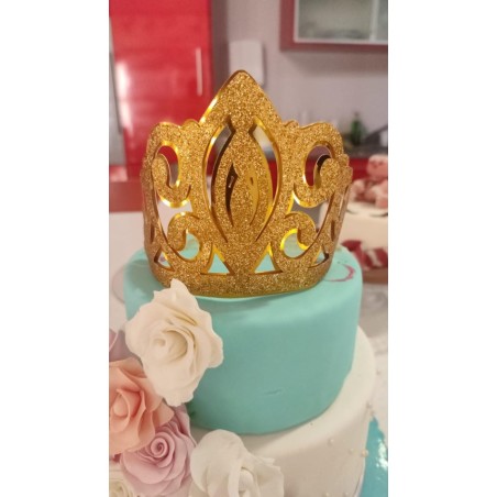 TOPPER CORONA 2 CAPAS ORO 