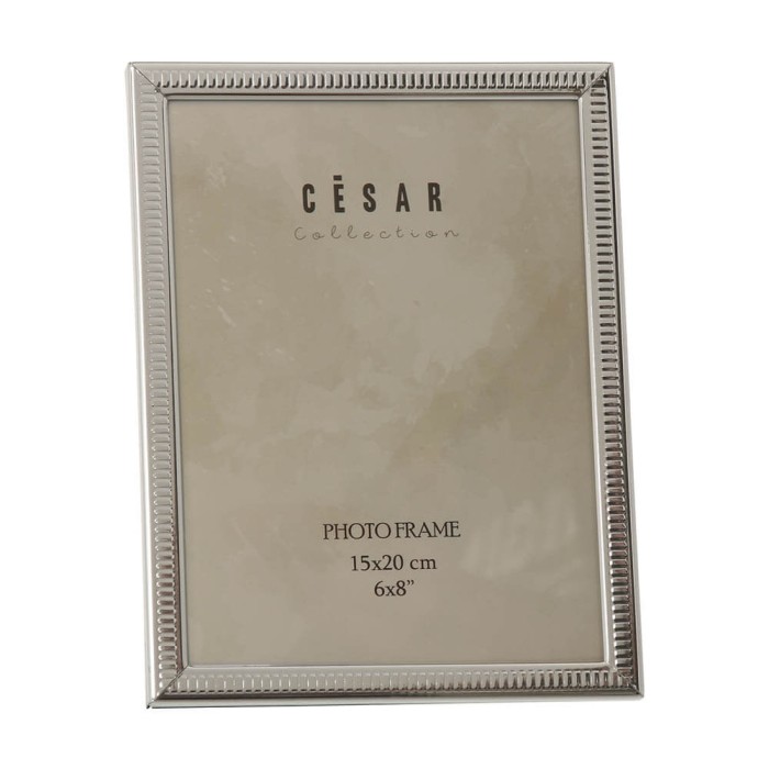 MARCO DE FOTOS 15X20CM PLATEADO LINEAS