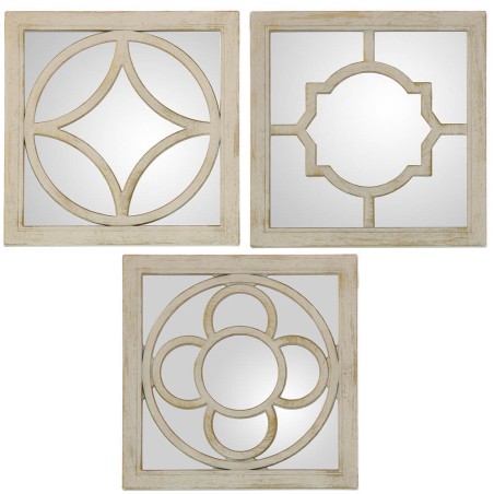 ESPEJO DECORATIVO BLANCO RESINA