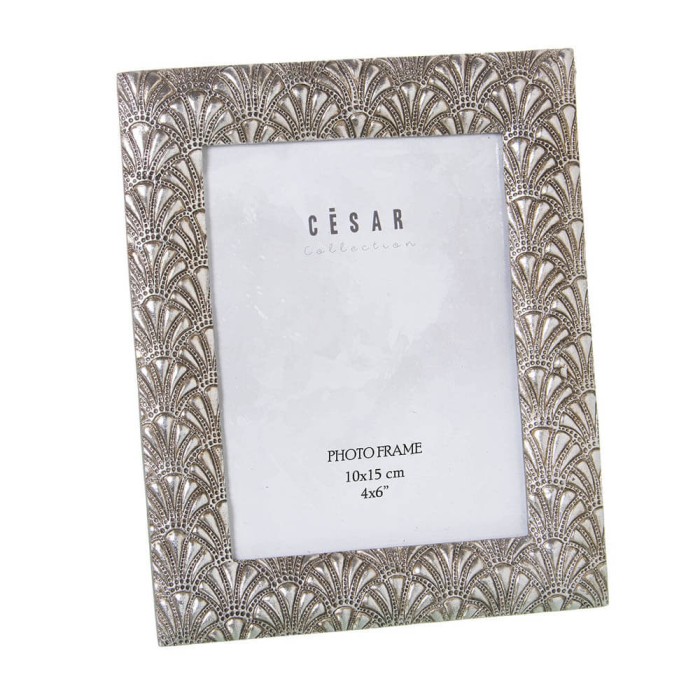 MARCO DE FOTOS 10X15CM PLATEADO ABANICOS