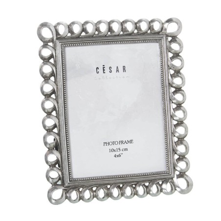 MARCO DE FOTOS 10X15CM PLATEADO CALADO