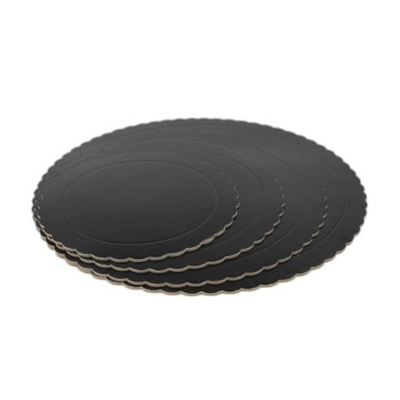 Base para tarta 20cm 3mm negra ondulada