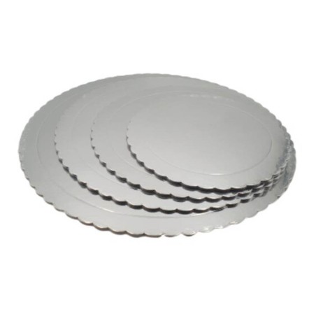 BASE PARA TARTA 35CM 3MM PLATA ONDULADA