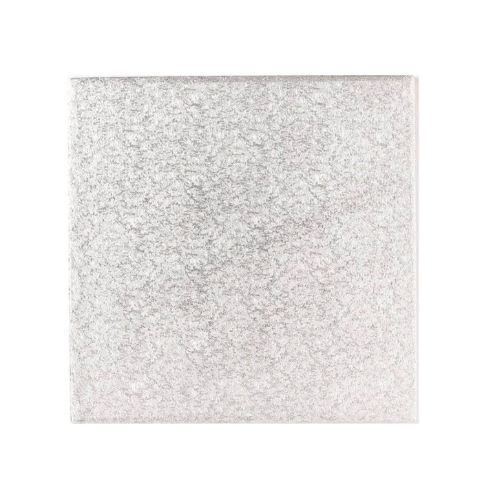 Base tarta cuadrada 25cm 12mm plata