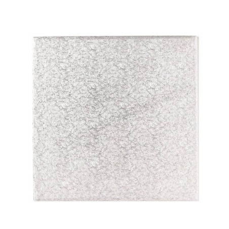 Base tarta cuadrada 25cm 12mm plata