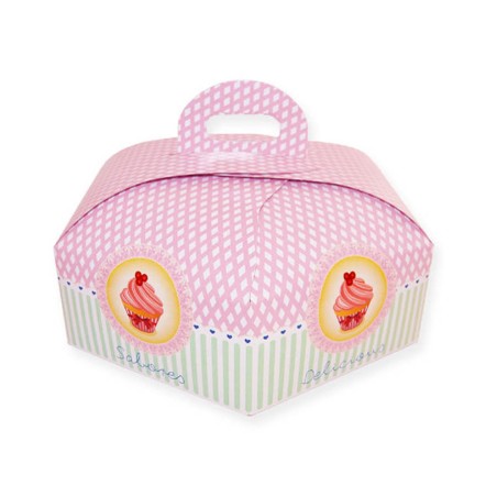 CAJA HEXAGONAL TARTA 23CM