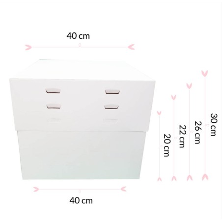 Caja para tartas altas 40x40x20/22/26/30cm