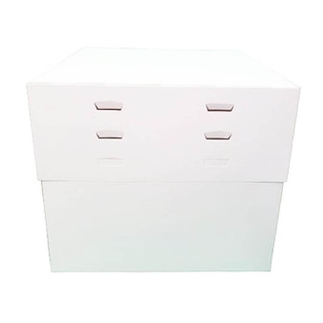 CAJA PARA TARTA 50X50CM 4 ALTURAS BLANCA