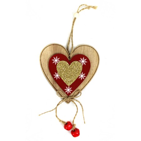 ADORNO DE NAVIDAD - CORAZON PURPURINA