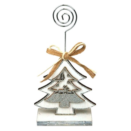 DECORACIÓN DE NAVIDAD - ARBOL PINZAS PLATEADO