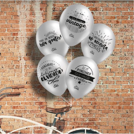 10 GLOBOS PLATA FRASES