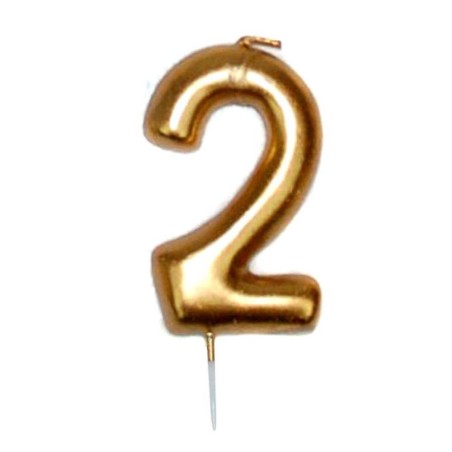 VELA CUMPLEAÑOS Nº  2 DORADA