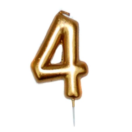 VELA CUMPLEAÑOS Nº 4 DORADA