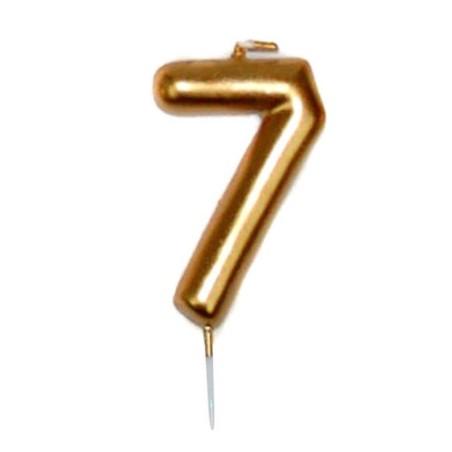 VELA CUMPLEAÑOS Nº 7 DORADA