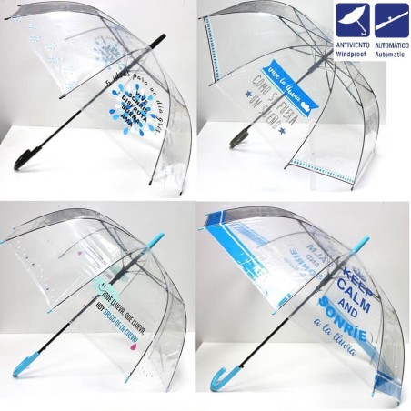 PARAGUAS FRASES TRANSPARENTE 