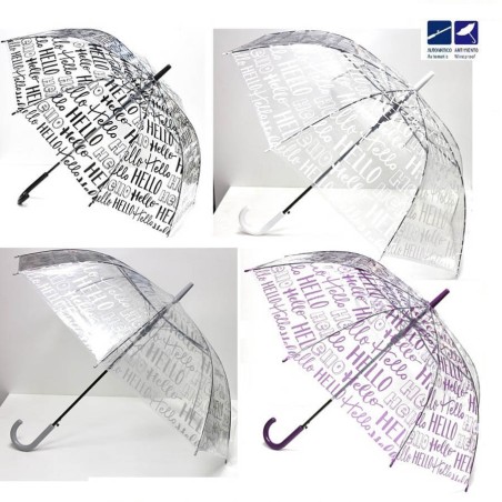 PARAGUAS HELLO TRANSPARENTE 