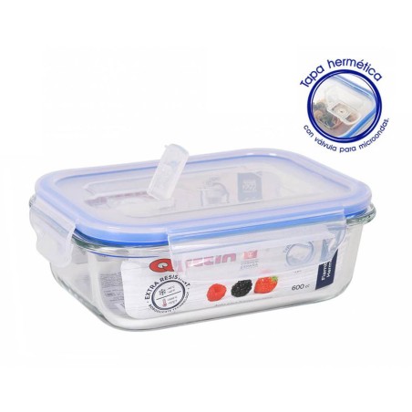 TÁPER HERMÉTICO RECTANGULAR 600CC
