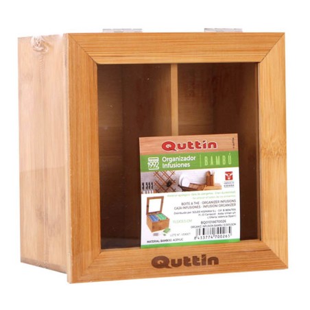 CAJA DE TÉ 15.5X15.5CM BAMBU