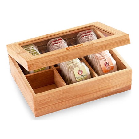 CAJA DE TÉ 21X16CM BAMBÚ