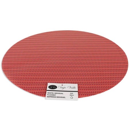 INDIVIDUAL 38CM ROJO REDONDO