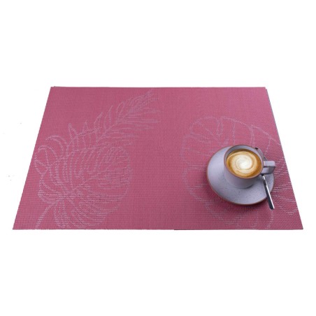 Mantel individual rosa - Hojas