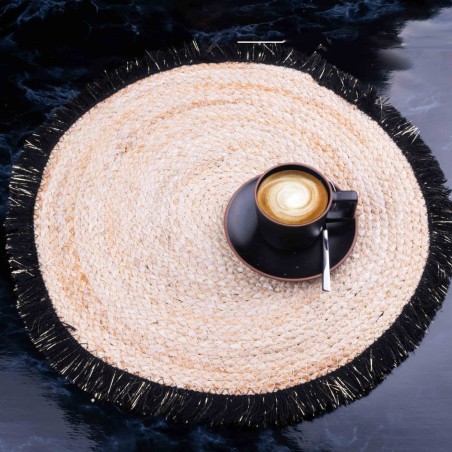 Mantel individual redondo - flecos