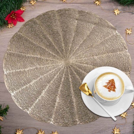 Mantel individual redondo oro