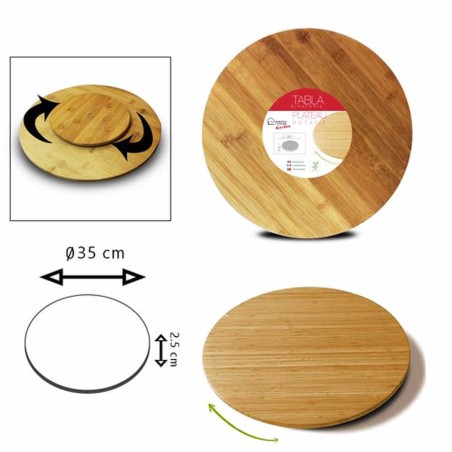 PLATO GIRATORIO 35CM BAMBÚ
