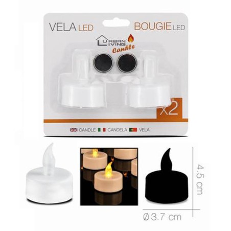 2 VELAS LED CASQUILLO