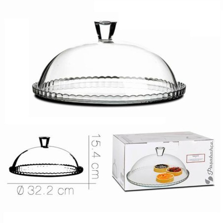 TARTERA 32CM CRISTAL TAPA