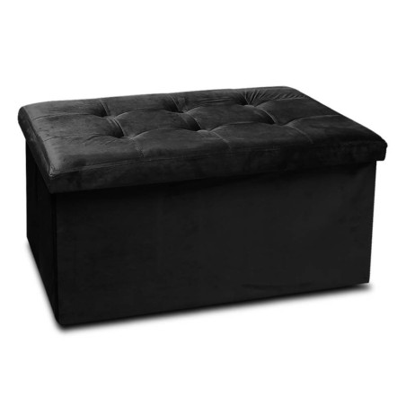 PUFF NEGRO 76X38CM TERCIOPELO