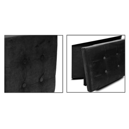 PUFF NEGRO 76X38CM TERCIOPELO