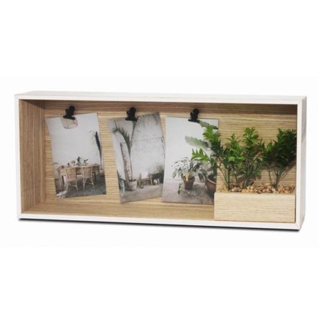MARCO DE FOTOS PINZAS 3FOTOS BLANC