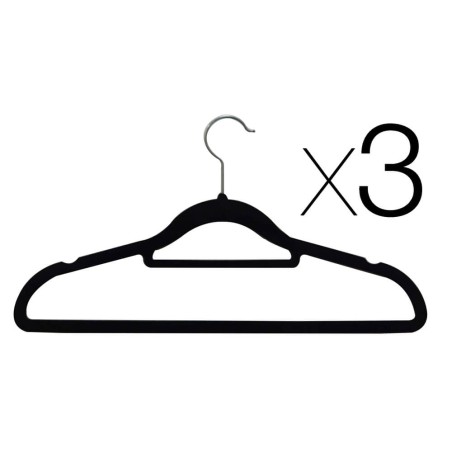 3 perchas terciopelo negro