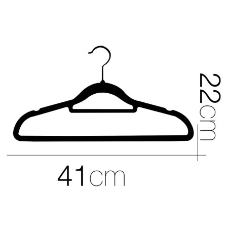 3 perchas terciopelo negro