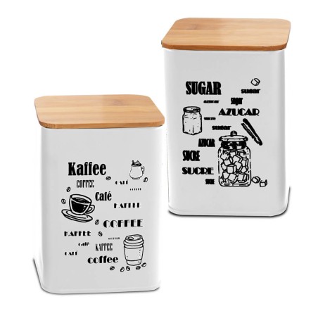Bote cocina metal té/café/azúcar