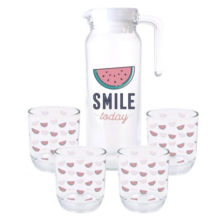 JARRA DE CRISTAL 1L+4 VASOS SANDIAS