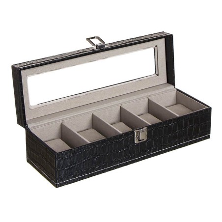 ORGANIZADOR DE RELOJES - 5 COMPARTIMENTOS NEGRO