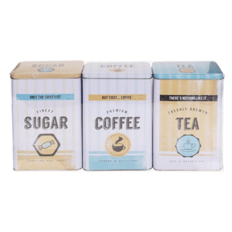 Bote cocina retro - amarillo/azul 12x18cm