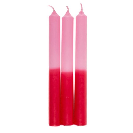 3 velas Dip die - rosa/rojo 20cm