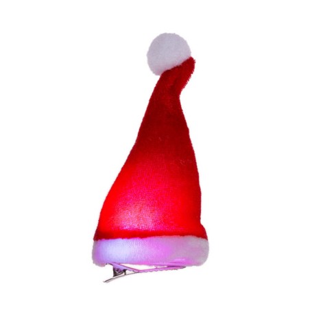Pinza pelo con luces - Gorrito Papá Noel