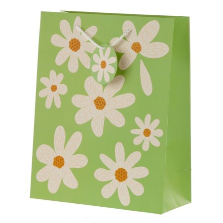 BOLSA REGALO - MARGARITAS PAPEL 33X26X12CM