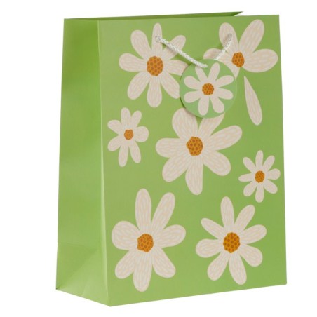 BOLSA REGALO - MARGARITAS PAPEL 33X26X12CM