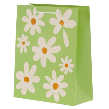 BOLSA REGALO - MARGARITAS PAPEL 33X26X12CM