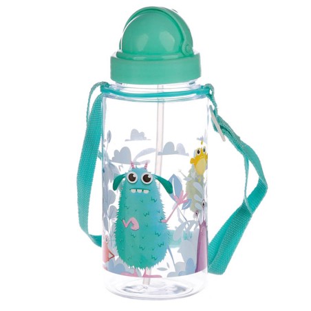 Botella infantil con pajita - Monstruos 450ml
